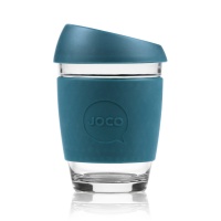 Joco glass reusable coffee cup in Deep Teal